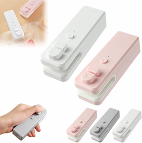Mini Bag Sealer, 2024 Upgrade USB rechargeable Bag Sealer 2 in 1 Bag Sealer and Cutter Magnetic USB Rechargeable Mini Sealing Machine Heat Seal Tool for Plastic Bags Snack Bags