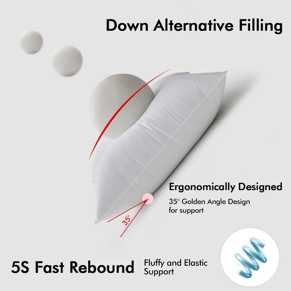 MIULEE 20x20 Down Alternative Pillow Insert Decorative Throw Pillow 20 x 20 Inch Body Bed Sleeping Ultra Soft Fluffy Form for Sofa Couch Bed