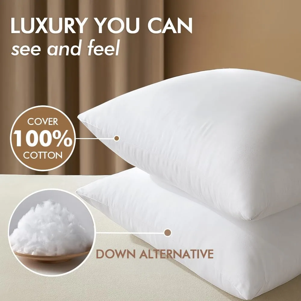 MIULEE 20x20 Down Alternative Pillow Insert Decorative Throw Pillow 20 x 20 Inch Body Bed Sleeping Ultra Soft Fluffy Form for Sofa Couch Bed