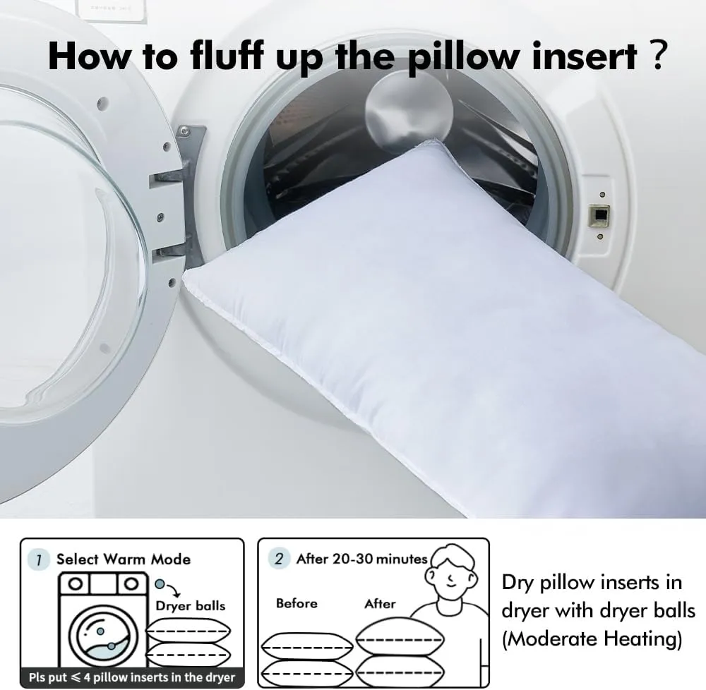 MIULEE 20x20 Down Alternative Pillow Insert Decorative Throw Pillow 20 x 20 Inch Body Bed Sleeping Ultra Soft Fluffy Form for Sofa Couch Bed