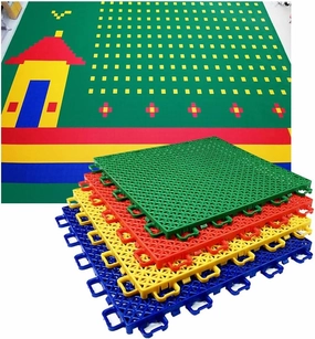 Modular Interlocking Floor Tiles for Kindergarten Basketball Court, Large Sports Ground Public Places Drainage Floor Sports mats, Easy to Clean