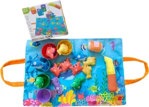 Montessori Fishing Toys for Toddlers Aged 1-3, 22pcs Cloth Fishing Game with Stacked Cups, Educational Toys - Number Counting, Color Classification, Baby Sensory Toy for 6-12 Months, Baby Gifts