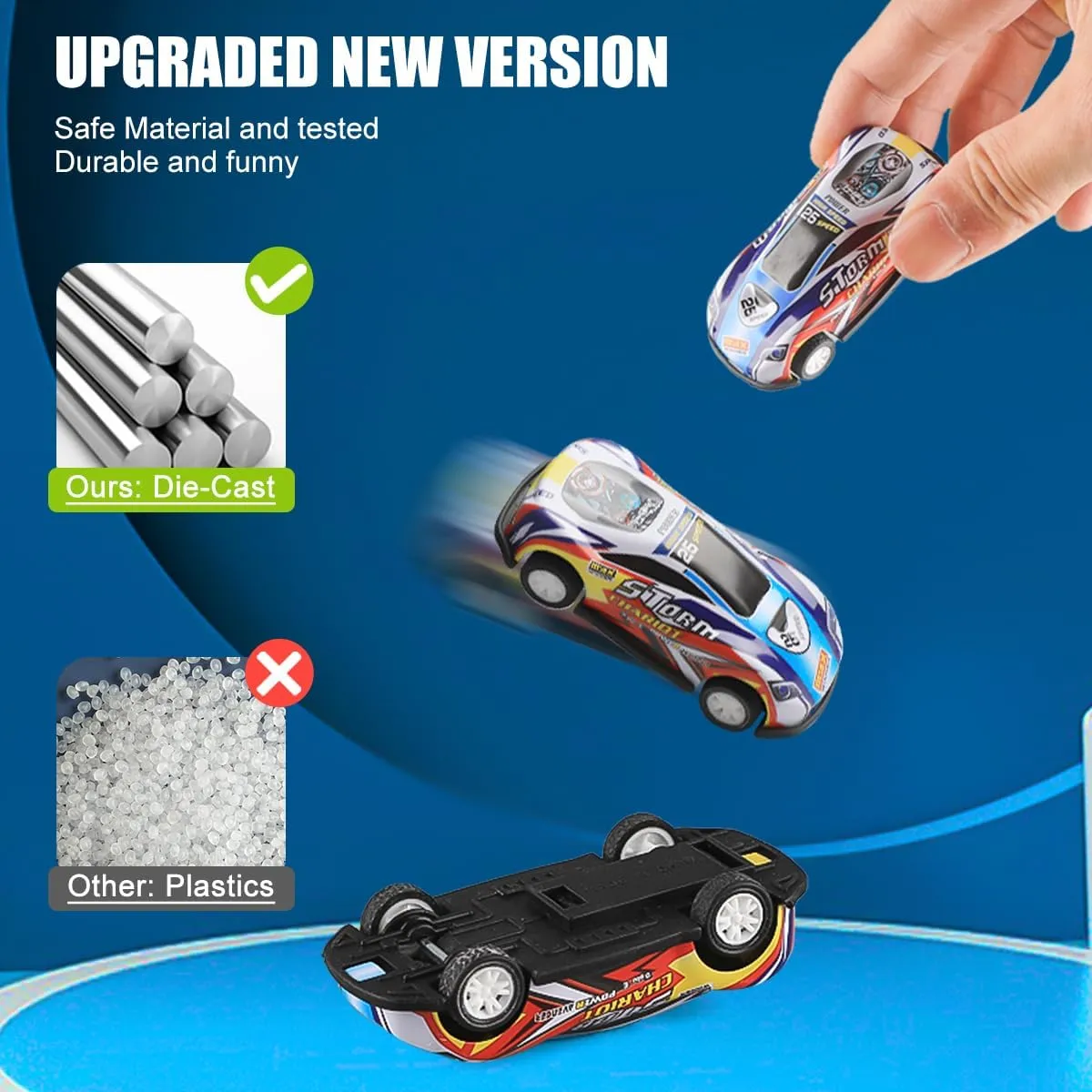 Mostop 50PCS Pull Back Cars,Toys for 3 Year Old Boys Girls, Push and Go Toy Race Car Vehicle with Storage Box, Friction Power Diecast Kids Toy Mini Cars for 3  Years Old,Best Gifts for Party Birthday
