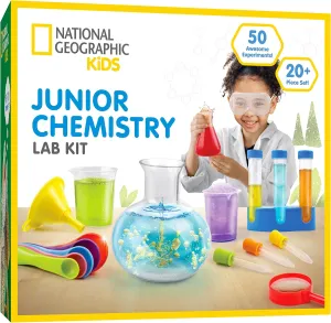 National Geographic Kids Junior Chemistry Set - Complete Early Learning Lab Kit with 50 Science Experiments and 20  Lab Tools for Kids Aged 4-6