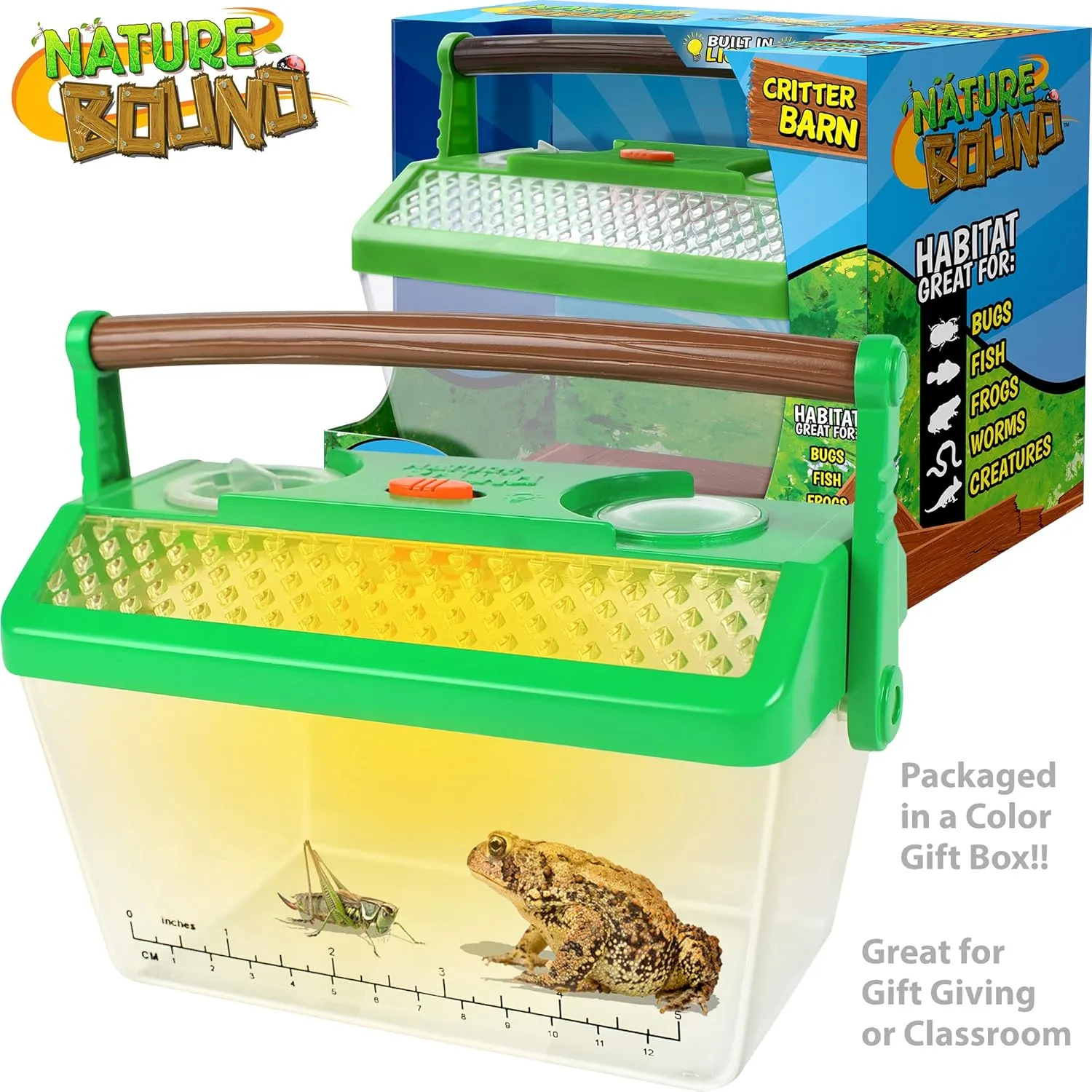 Nature Bound Bug Catcher Critter Barn Habitat | Outdoor Nature Exploration Toys | Indoor/Outdoor Insect Collecting with Light Kit | Insect Observation Kit for Kids | STEM Toy for Boys & Girls Ages 3 