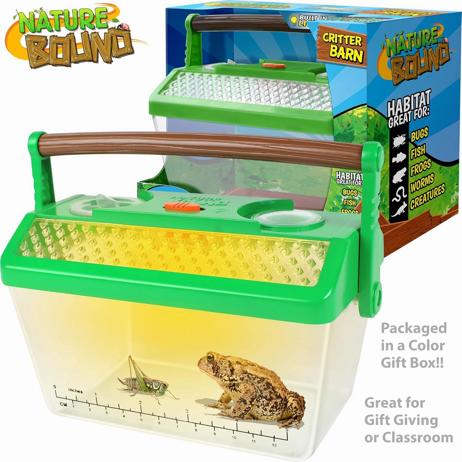 Nature Bound Bug Catcher Critter Barn Habitat | Outdoor Nature Exploration Toys | Indoor/Outdoor Insect Collecting with Light Kit | Insect Observation Kit for Kids | STEM Toy for Boys & Girls Ages 3 
