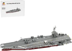 Navy Aircraft Carrier Building Blocks Set for Adults, 1/300 Scale Gerald R-FOD Nuclear-Powered US Military Battleship Building Block Model(High Brick Version/6354PCS)