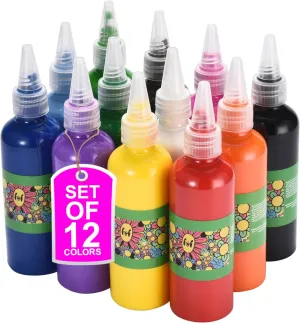 Neliblu Watercolor Paint Set for Kids - Pack of 12 Washable Kids Painting Set with 12 Vibrant Colors - Ideal for Home, Classroom, and Art Parties - Includes Paintbrush for Creative Fun on the Go