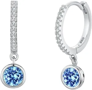 New 2026 Unisex Solid 925 Sterling Silver Fashion Red Cubic Zirconia Rose Gold Hoop Earrings For Women Wedding Jewelry Gifts Decoration Luxury With You Accessories Trendy And Men