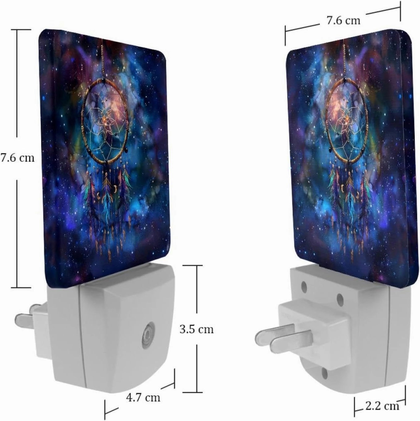 NEWzone Galaxy Dream Catcher Night Light Plug into Wall for Girls Boys Room, Decorative Nightlights Auto Sensor Led Lights Wall Decor Gifts for Women Nightlight, 2 Pack