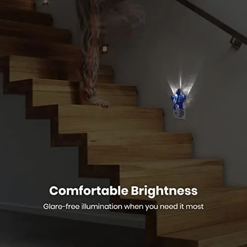 Night Light Plug-in into Wall Dusk to Dawn Smart Sensor White Led Nightlight for Bedroom Bathroom Kitchen Hallway Stairs Energy Efficient Decor Desk Lamp Beach Decor