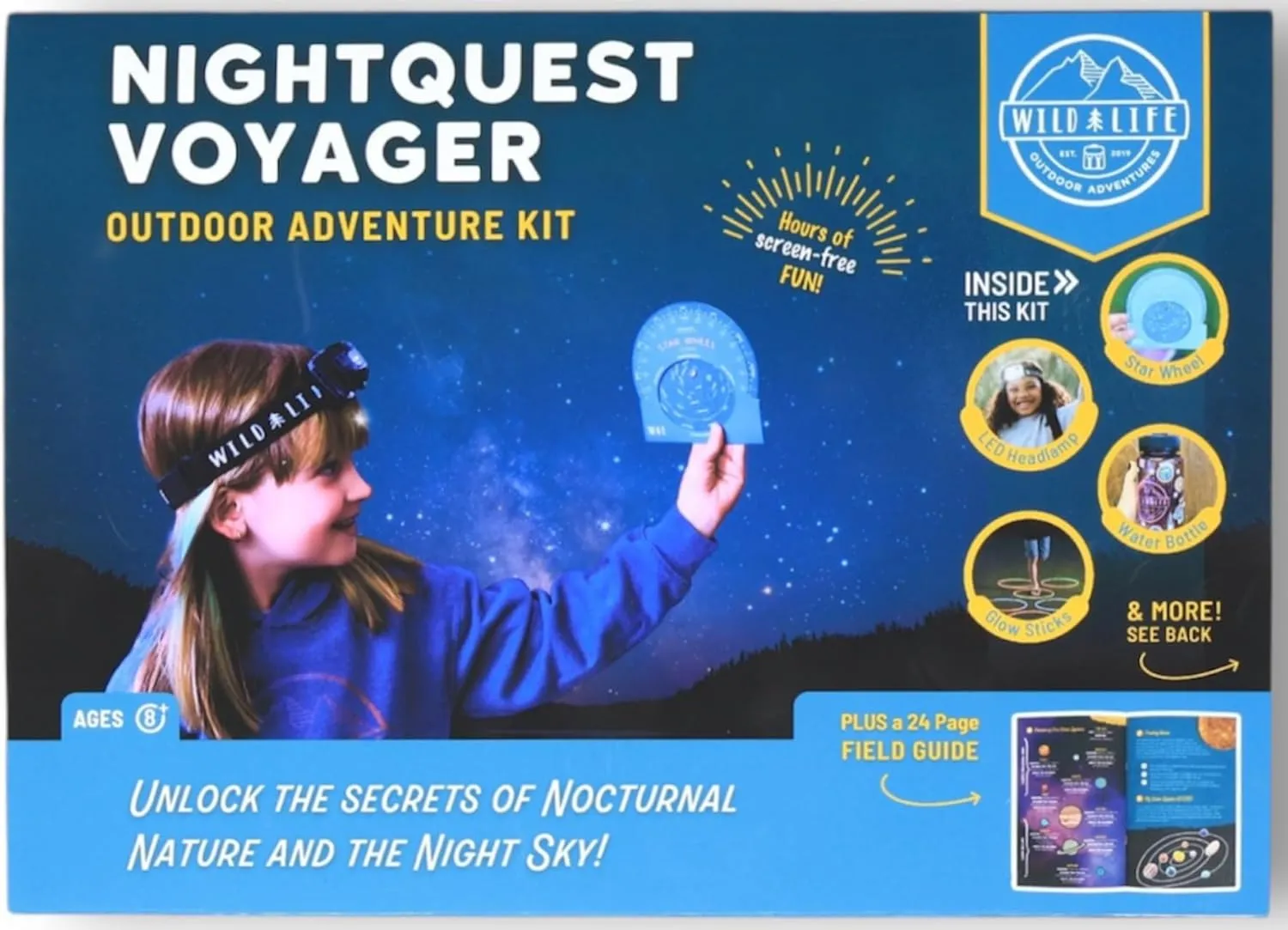 NightQuest Voyager Outdoor Adventure Kit – Quality Exploration Gear & Activities – Ideal for Kids' Nature Fun & Creativity (TWL-Oak-NQE)