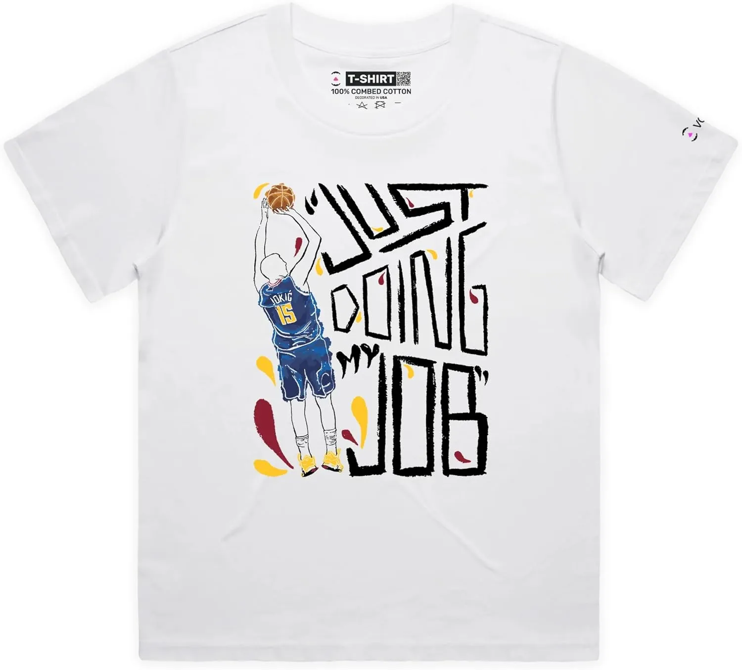 Nikola Jokic Just Doing My Job Funny Sports T-Shirt with Premium Graphic 15 Serbias Own MVP Tee for Basketball Fans