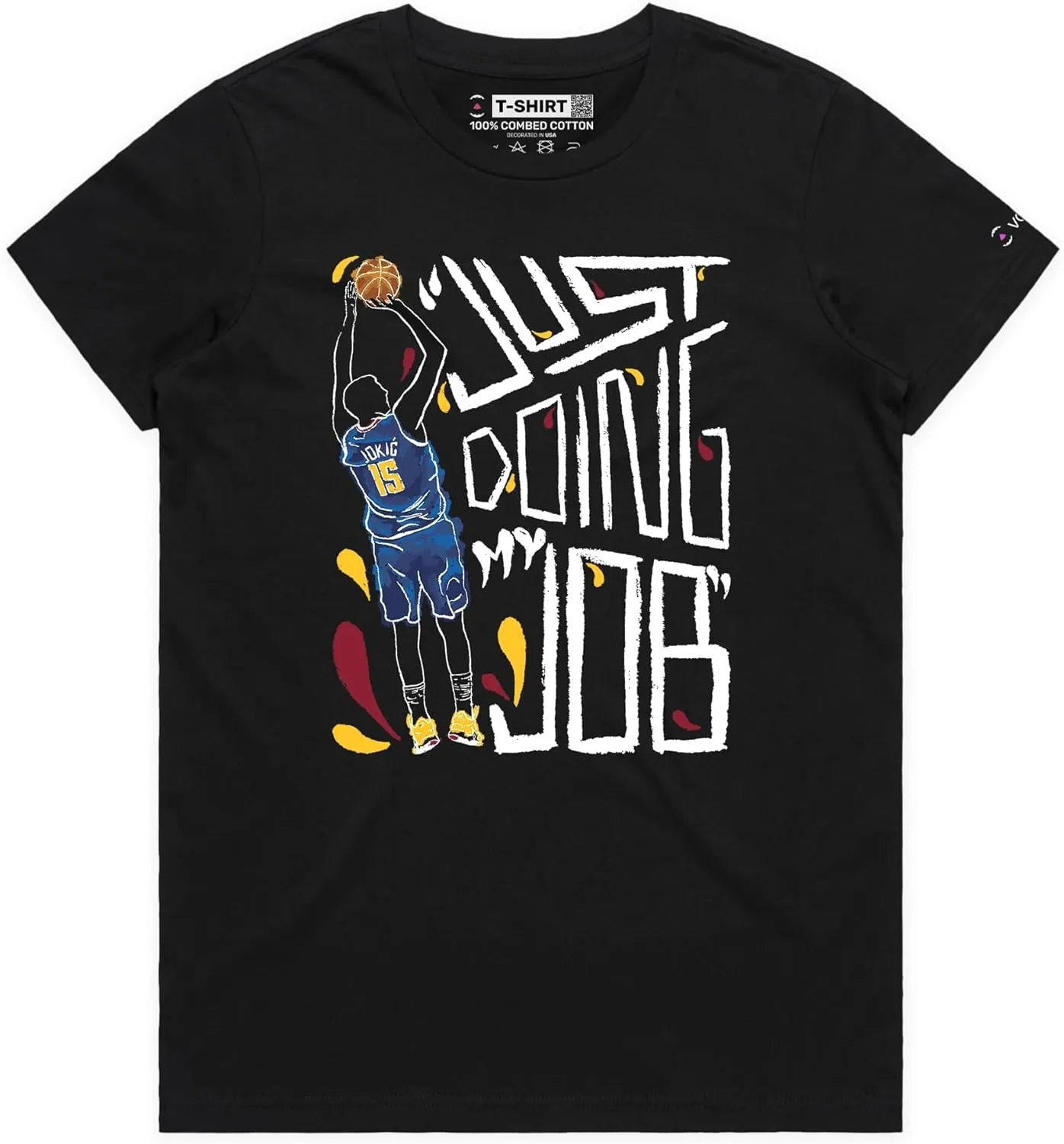 Nikola Jokic Just Doing My Job Funny Sports T-Shirt with Premium Graphic 15 Serbias Own MVP Tee for Basketball Fans