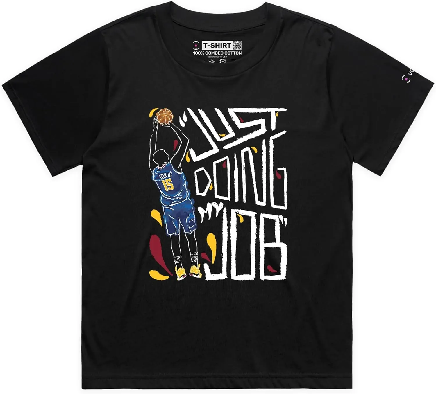 Nikola Jokic Just Doing My Job Funny Sports T-Shirt with Premium Graphic 15 Serbias Own MVP Tee for Basketball Fans