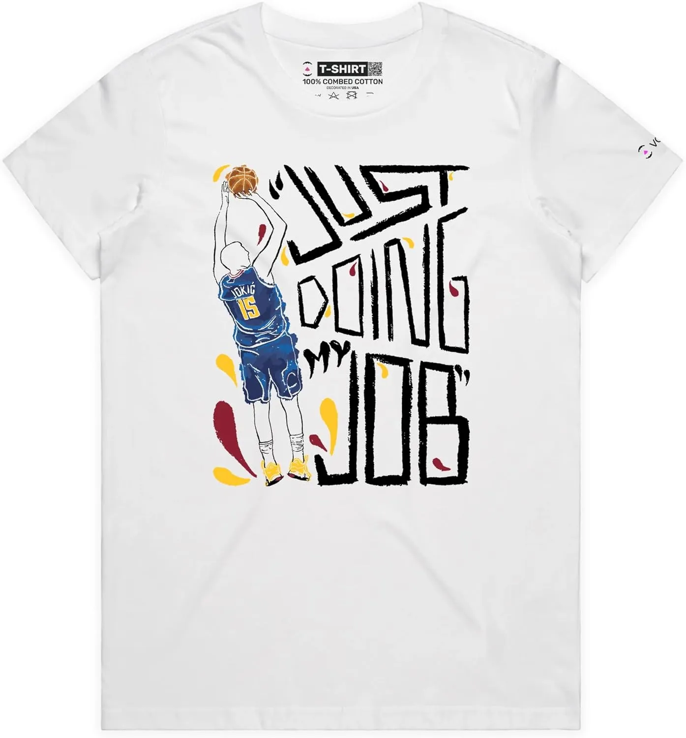Nikola Jokic Just Doing My Job Funny Sports T-Shirt with Premium Graphic 15 Serbias Own MVP Tee for Basketball Fans