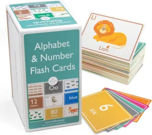 Nimmie & Moose Alphabet Flash Cards for Toddlers 1-3 | Extra-Thick Toddler Flash Cards | Learn Numbers, Letters, Colors, Animals & Play Games - Color Flashcards for Toddlers 1-3 