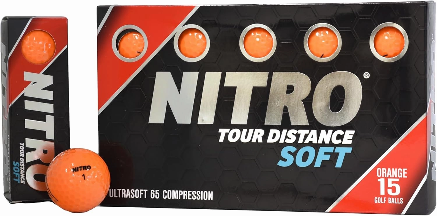 Nitro Tour Distance Soft 15 Pack - Orange Golf Balls