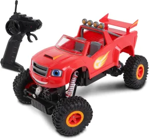 NKOK Blaze & The Monster Machines: RC Rock Crawler - Blaze Remote Controlled Monster 4x4 Truck, 1:16 Scale, 2.4 Ghz, Ready to Run (6501), Ages 6 
