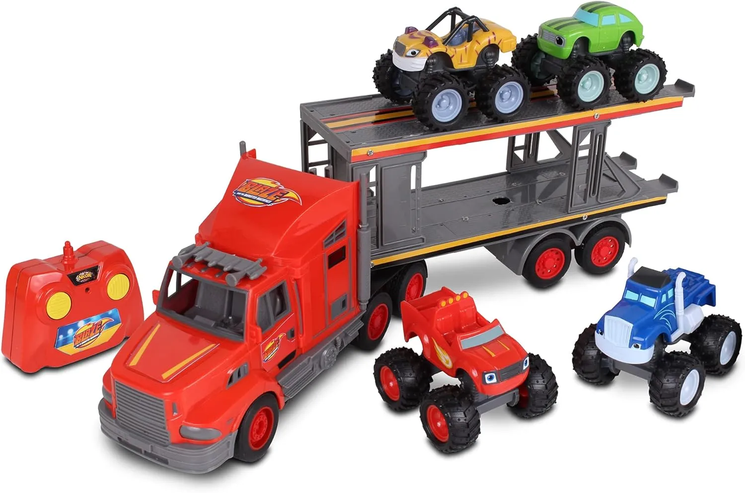 NKOK Blaze and The Monster Machines RC: Transporter with Monster Machines - Nickelodeon, Remote Controlled, 2.4 GHz