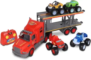 NKOK Blaze and The Monster Machines RC: Transporter with Monster Machines - Nickelodeon, Remote Controlled, 2.4 GHz
