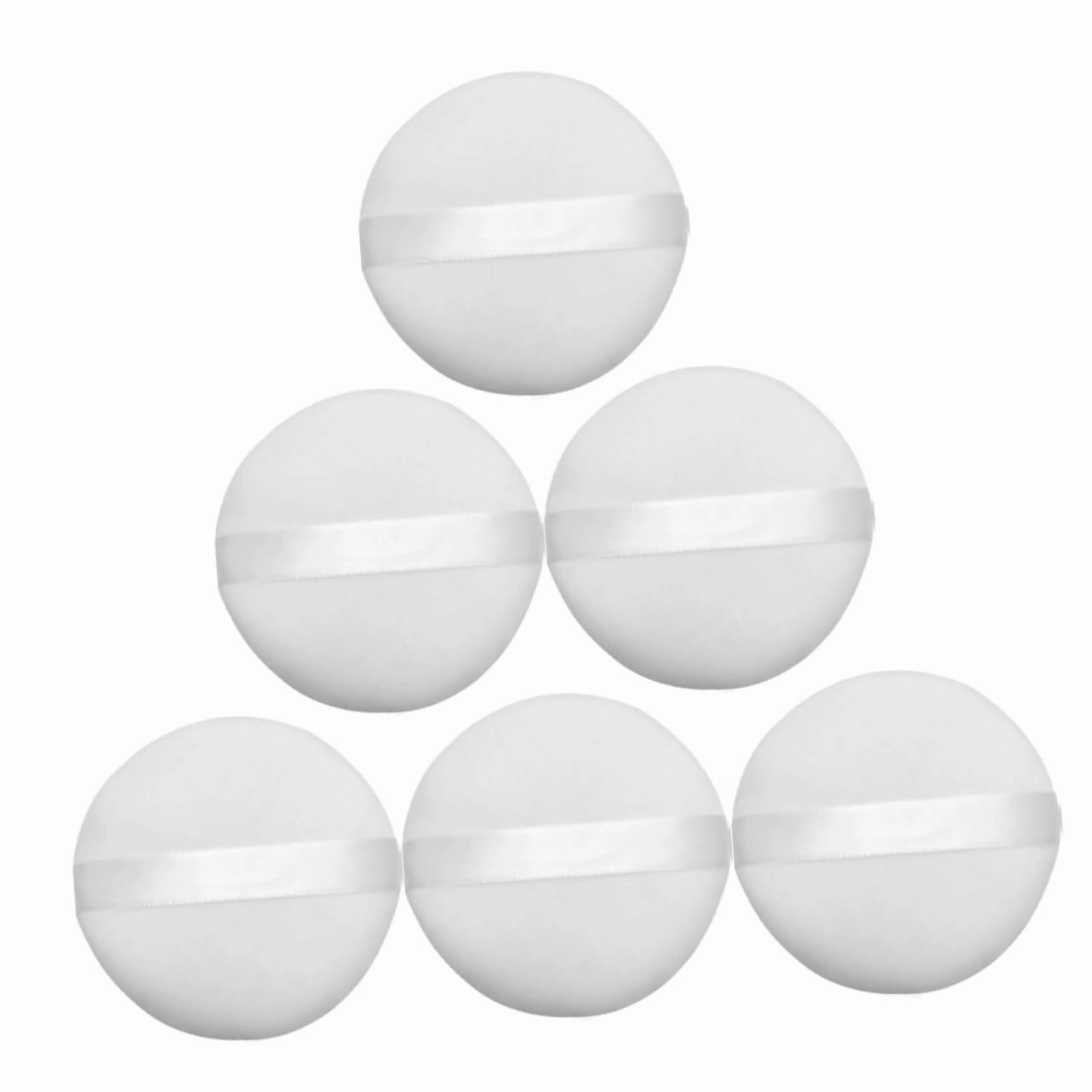 NOLITOY 2sets Powder Puff for Face Powder Round Makeup Sponges Handheld Beauty Puff Plush Material Even Coverage Perfect for Home or Salon 6pcs*2