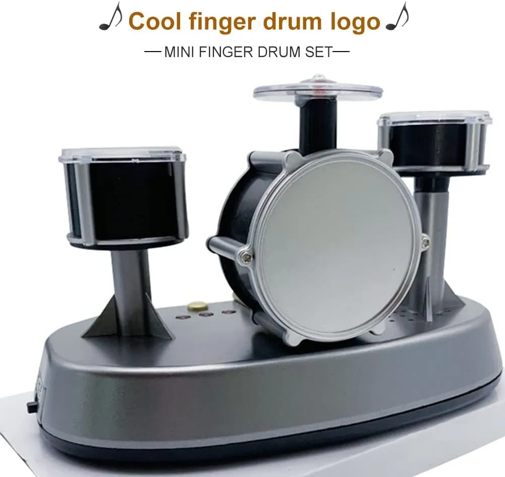 NSVJVY Kids Drum Set Imports Electronic Mini Finger Drum Desktop Novelty Set with Sounds and Lights,Finger Touch Drum, Novel Desktop Drum Kit (Size:A)