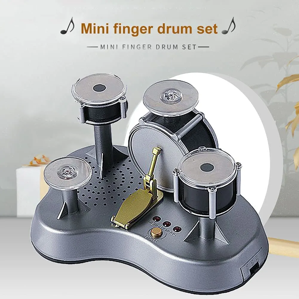 NSVJVY Kids Drum Set Imports Electronic Mini Finger Drum Desktop Novelty Set with Sounds and Lights,Finger Touch Drum, Novel Desktop Drum Kit (Size:A)