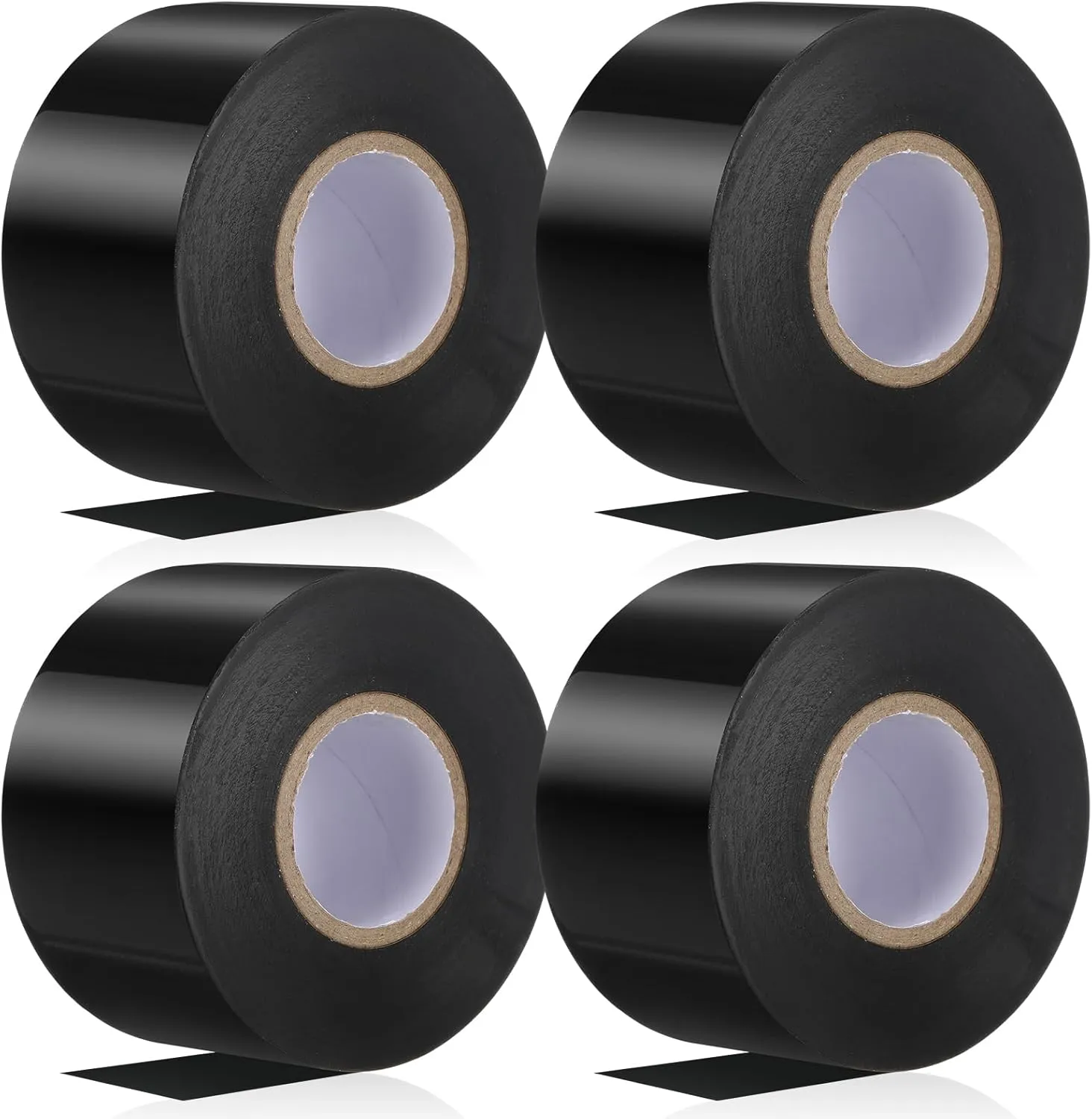 Nuanchu 4pcs 2 Inch x 108 ft Corrosion Tape Waterproof PVC Tape for Carpet Marine, Tile, Pipeline, Automotive Secure Connection, Black