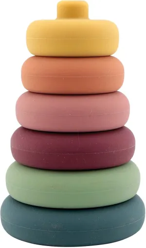 Nuby Silicone Toy Pyramid - Motor Skills and Educational Toys - Stacking Tower for Babies and Toddlers - Multicoloured - 6 Months