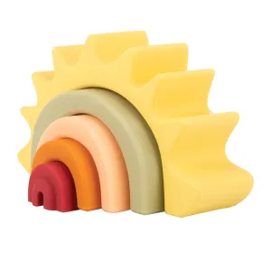 Nuby Soft Silicone Stackable Sun Interactive Toy for Early Development, Creativity, 12  Months