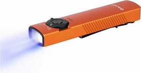 OLIGHT Arkfeld UV Rechargeable EDC Flashlight, 1000 Lumens White LED and 365nm Blacklight Combo for Outdoors, Emergency, Working, Pet Urine Detection (Orange CW)