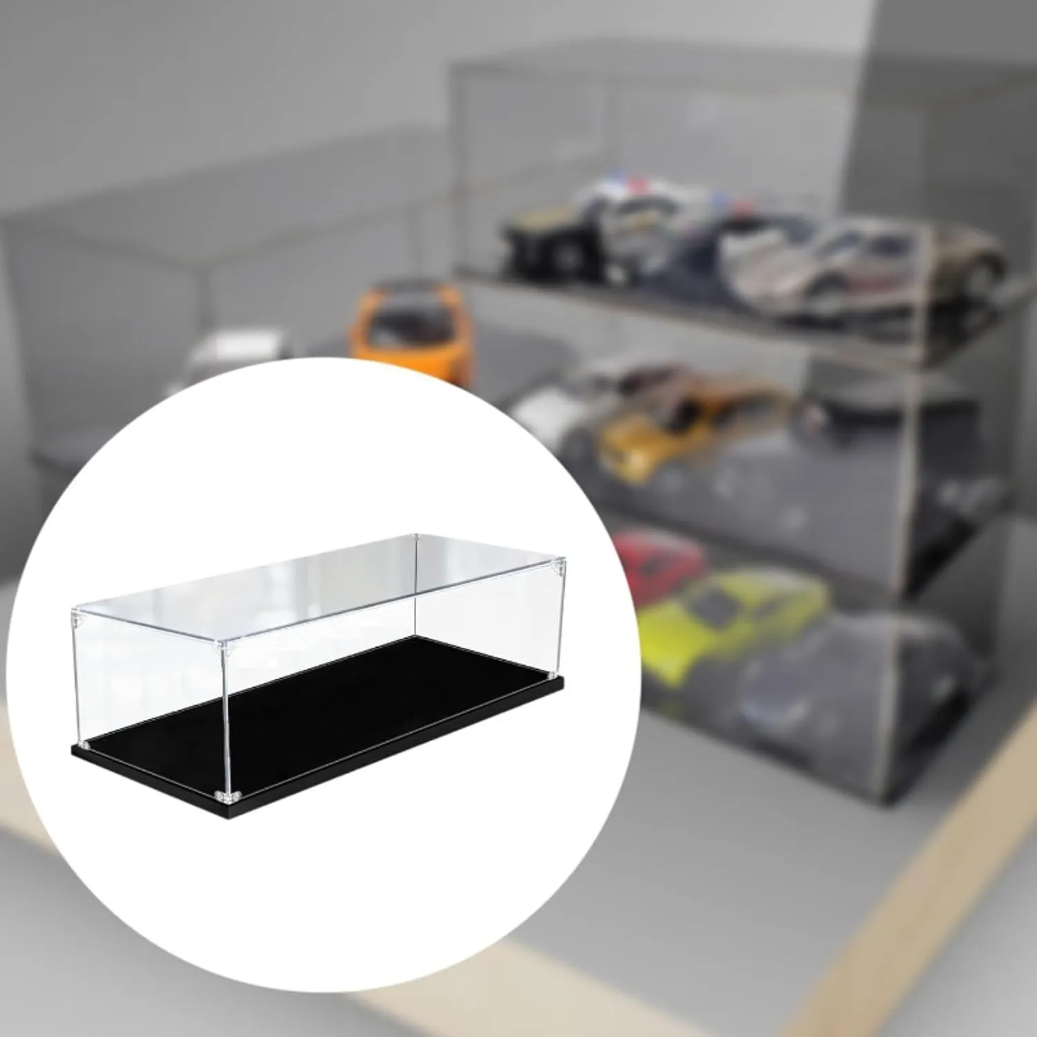 Organizer for Diecast Cars with Display Case and Storage Cube, 3MM Thick Plate