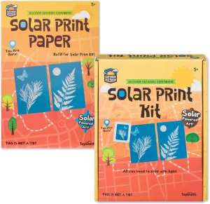 Outdoor Discovery Solar Print Paper Kit Bundle – Sun Printing Set for Kids – Includes 36 Sheets Sun Print Paper, Stencils, & Frames – Creative Arts & Crafts Gift for Boys & Girls Ages 5 