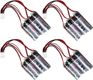 《Pack of 4》ER6V/3.6V 8000mah Battery Pack Replacement for YASKAWA HW0470360-A Battery, ER6V/3.6V PLC Lithium Battery
