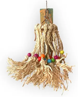 Parakeet Toys,Paradise Series Hula Harmony Skirt Handmade Parrot Toy Gnawing Interactive Climbing Bird Toy Parrot Toy Set