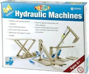 PATHFINDERS STEM Kit- Hydraulics 4-in-1– Build 4 Hydraulic Machines | Engineering Model Kit for Kids 8  | Educational Science Toy | Learn Physics & Mechanics | Wooden DIY Project
