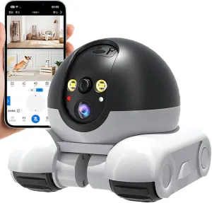 Patrol Buddy Robot Camera, Robot Camera on Wheels with App Remote Control, 2025 New Indoor Movable Security Monitor, 2 Way Talk Motion Detection, House Movable, 1080P Night Vision Cam (Wife Supply)