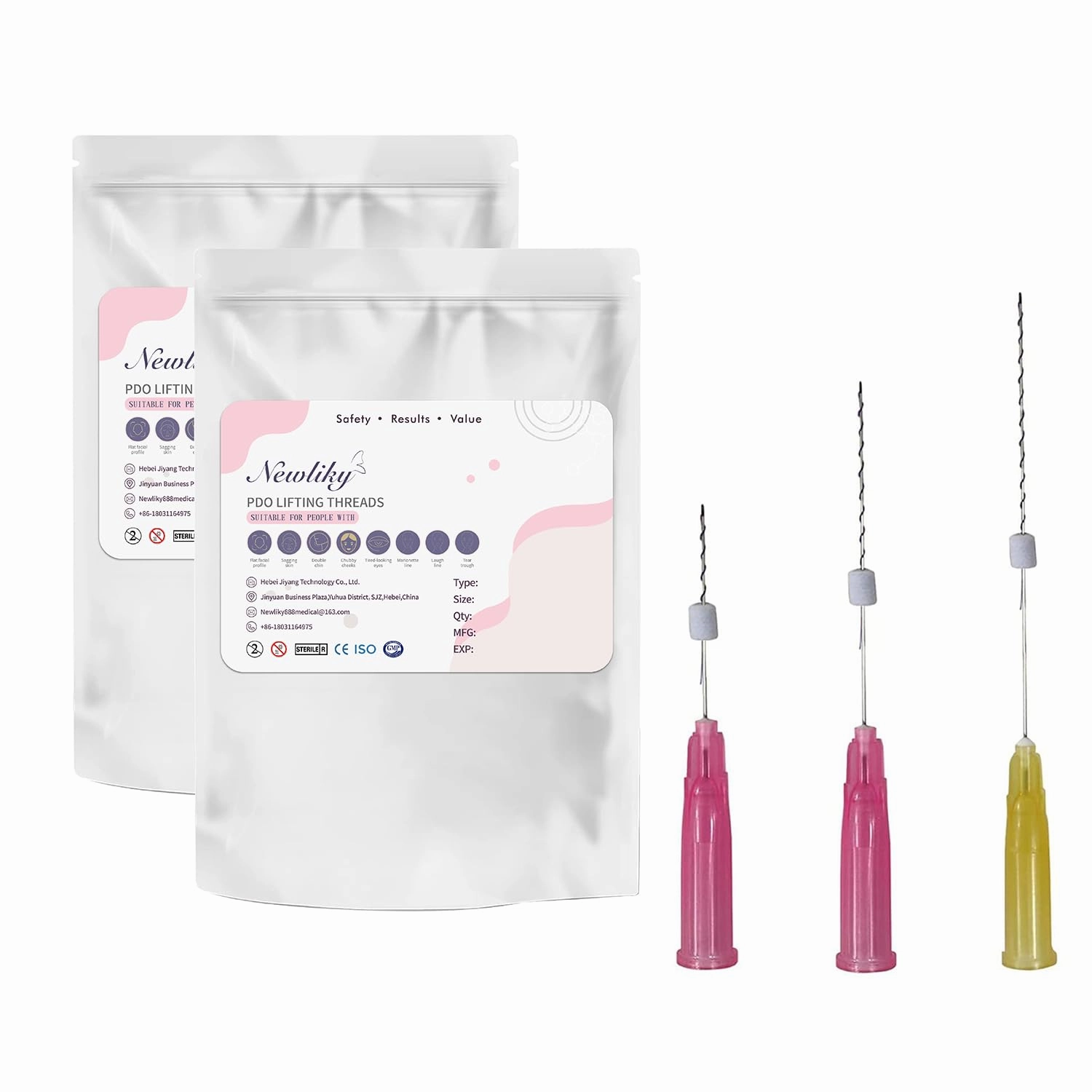 Pdo Threads for Face Lift Mono Screw Type (30g38MM) Smoothing Wrinkles PDO Thread Lift for Whole Body with Sharp Tip 20pcs