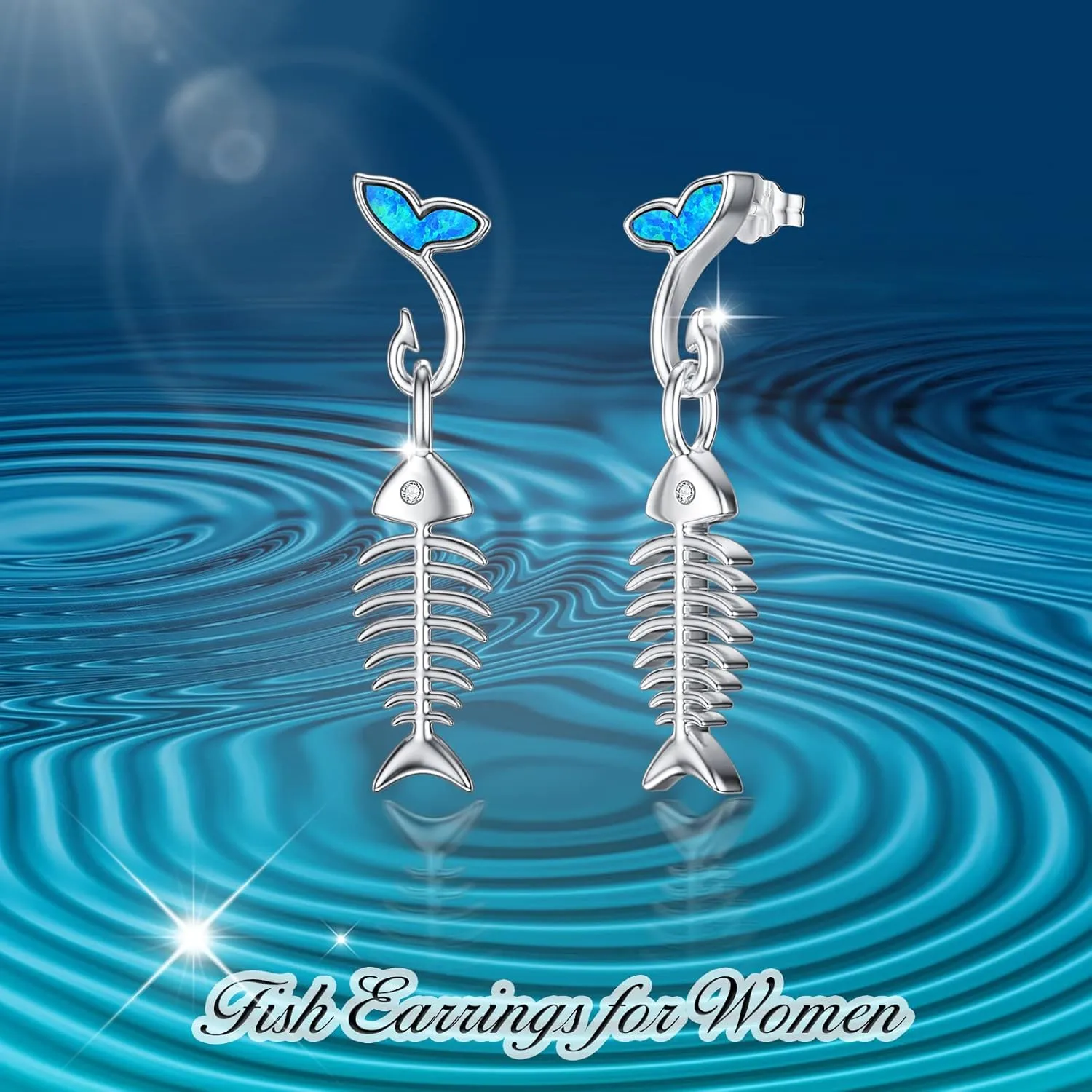 PELOVNY Animal Dangle Earrings Sterling Silver Hypoallergenic Moss Agate Crystal Moonstone Earrings Bee Butterfly Dolphin Peacock Phoenix Jewelry Birthday Christmas Gifts for Women