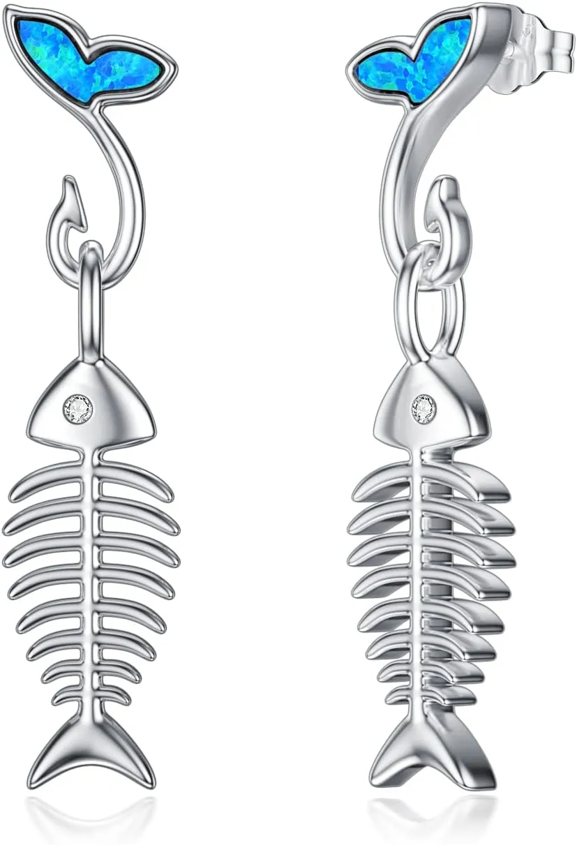 PELOVNY Animal Dangle Earrings Sterling Silver Hypoallergenic Moss Agate Crystal Moonstone Earrings Bee Butterfly Dolphin Peacock Phoenix Jewelry Birthday Christmas Gifts for Women