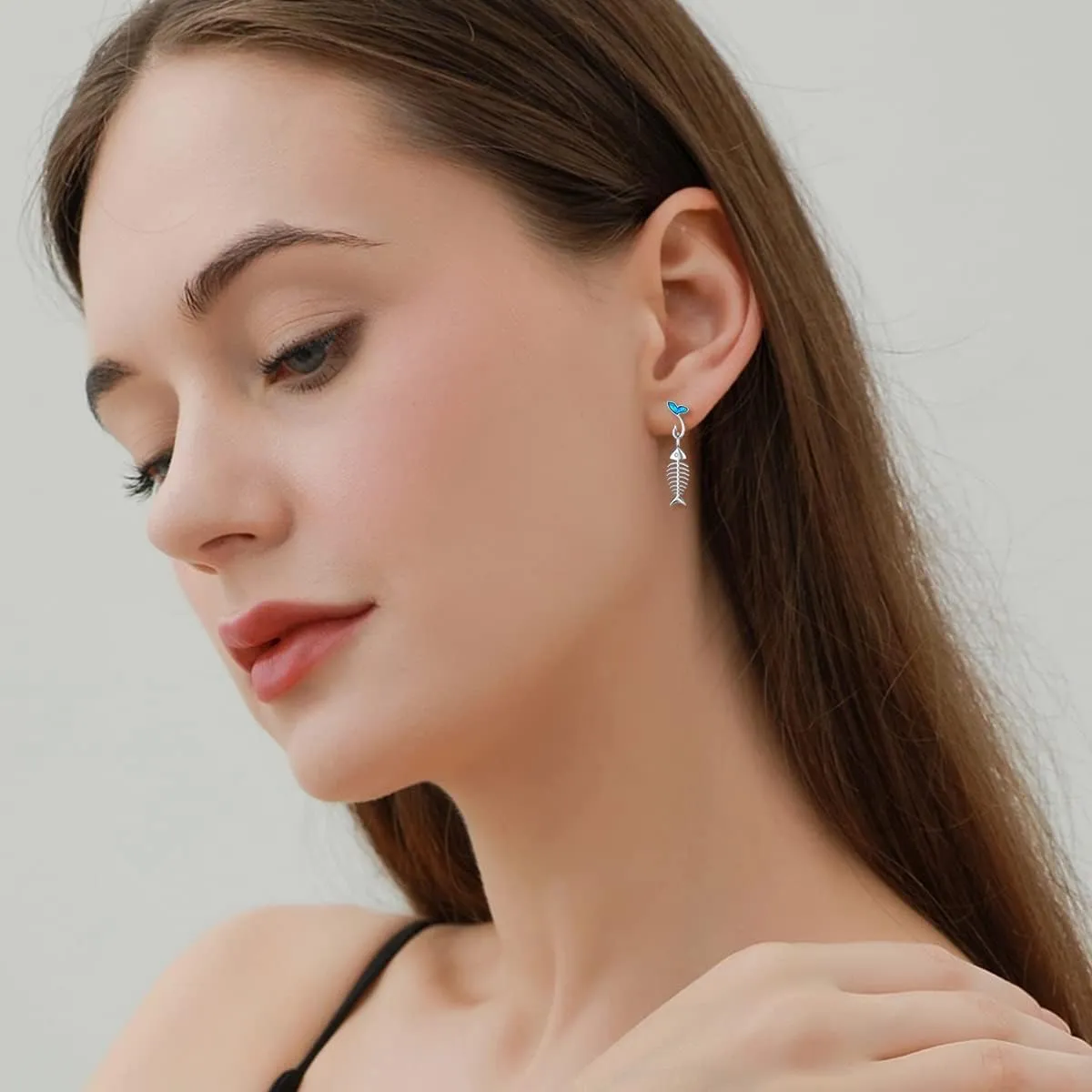 PELOVNY Animal Dangle Earrings Sterling Silver Hypoallergenic Moss Agate Crystal Moonstone Earrings Bee Butterfly Dolphin Peacock Phoenix Jewelry Birthday Christmas Gifts for Women