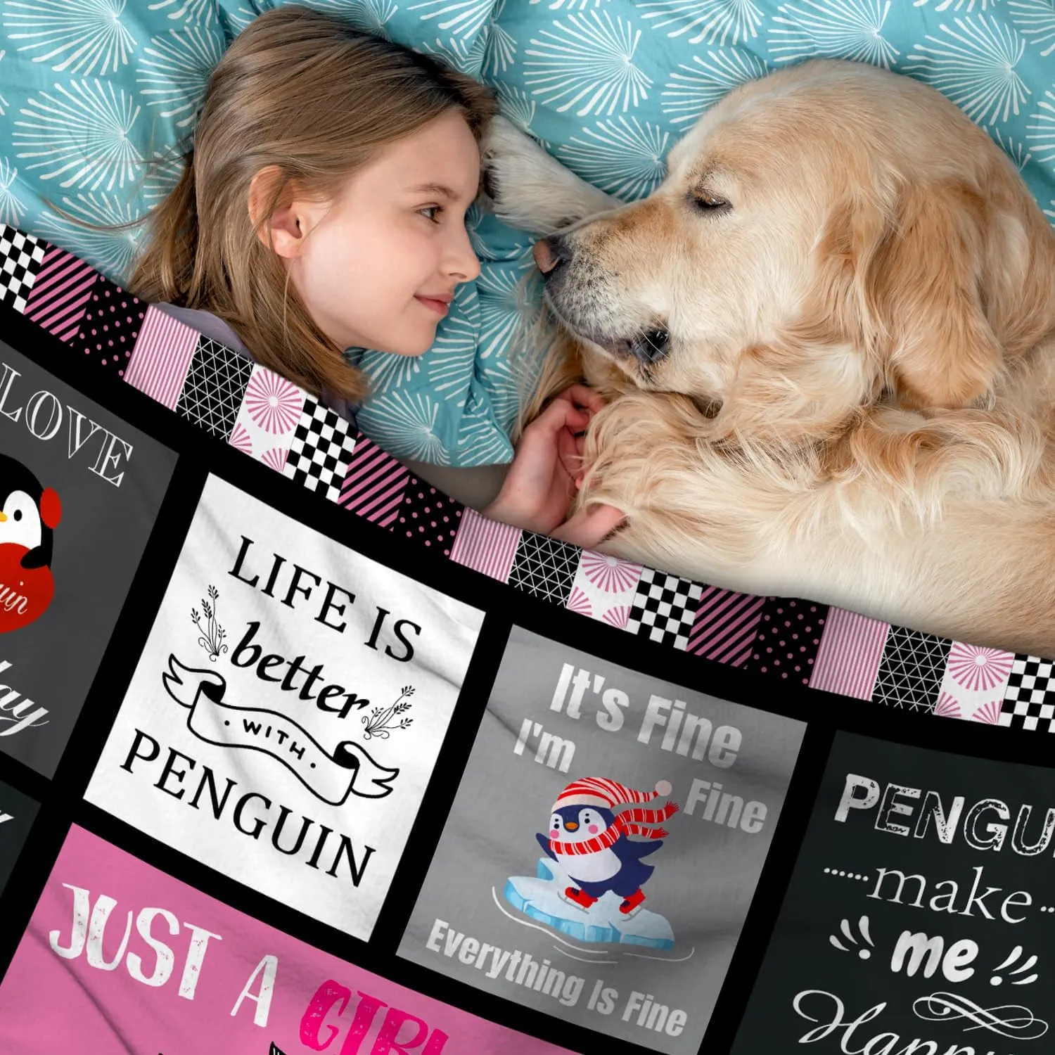 Penguin Blanket Gifts for Girls Women Soft Warm Flannel Penguin Lovers Throw Blanket Penguin Birthday Gifts for Adults Kids 50"x40"