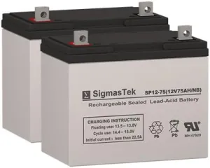 Permobil Entra Miniflex Wheelchair Deep Cycle Battery 12V 75AH Replacement