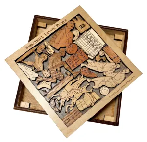 Personalizable Gift for Basketball Players - The Basketball Fanatic Puzzle - Customize With Laser Engraved Name - Wooden Brain Teaser