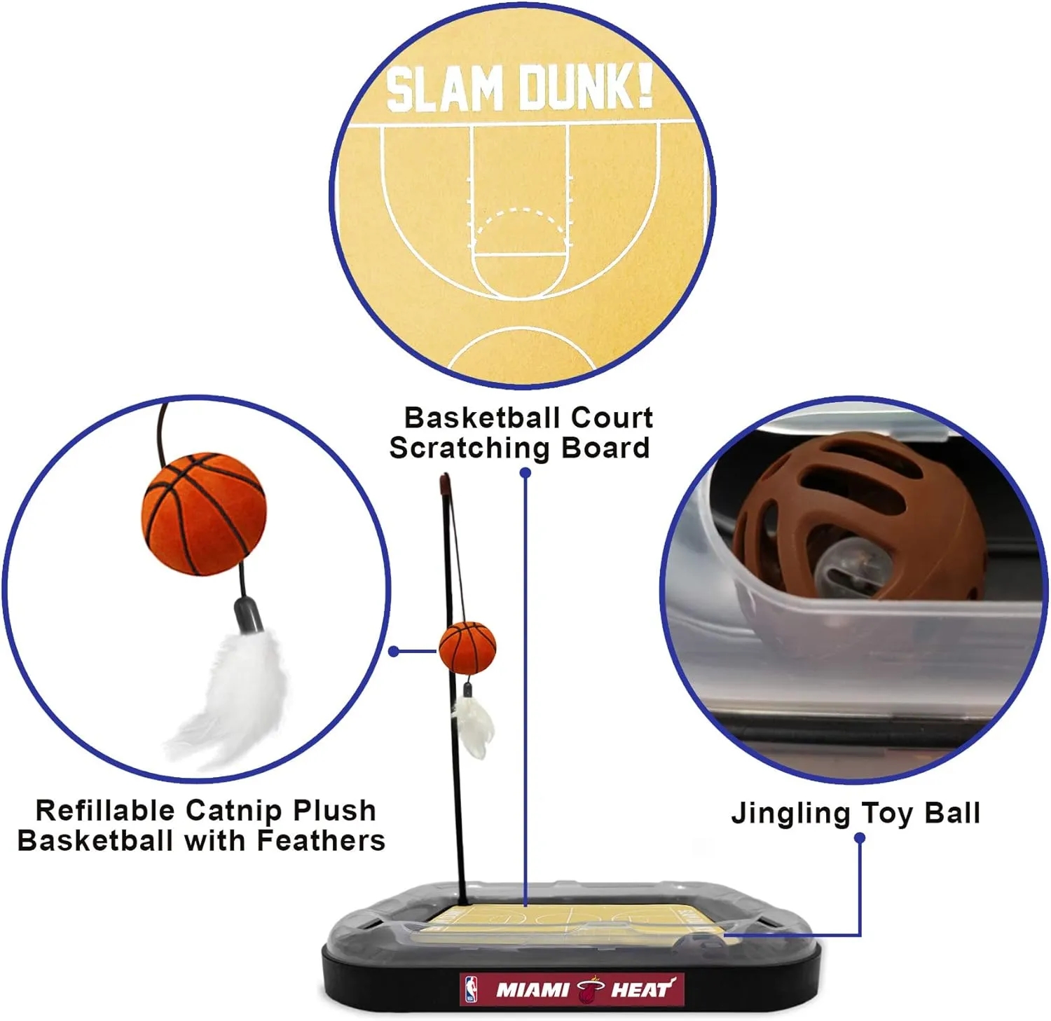 Pets First Miami Heat Basketball Cat Scratcher Toy
