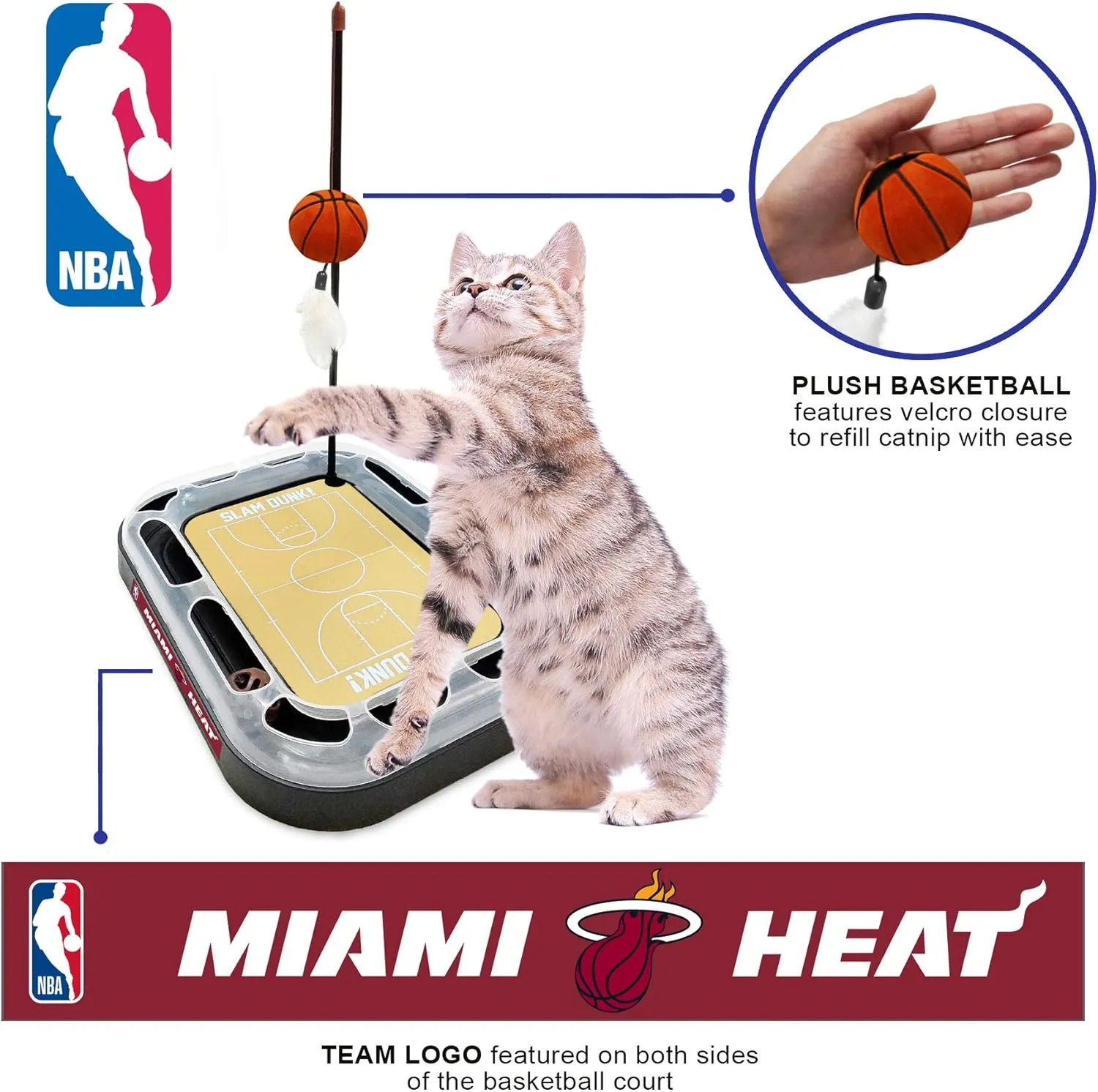 Pets First Miami Heat Basketball Cat Scratcher Toy