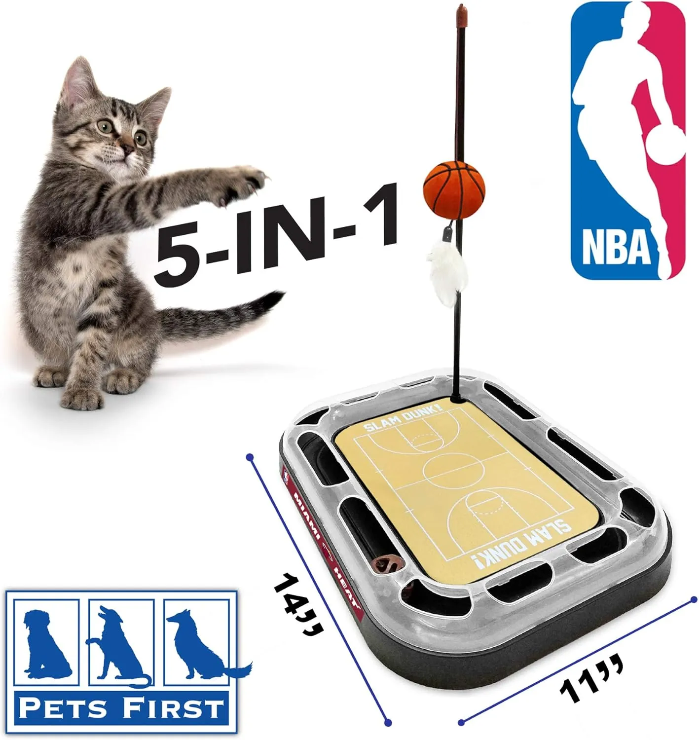 Pets First Miami Heat Basketball Cat Scratcher Toy