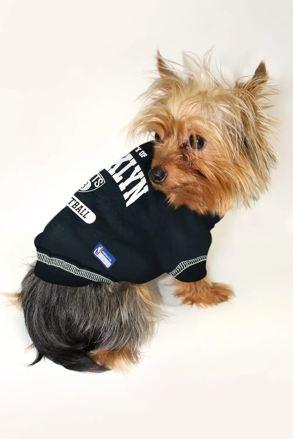 Pets First NBA Licensed Hoodies & T-shirt for Dogs & Cats, Brooklyn NETS, Small