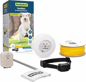 PetSafe YardMax Rechargeable In-Ground Dog Fence (500 Ft 1/3 Acre), Underground Dog Containment Kit, Covers Up to 10 Acres, Electric Pet Collar, from The Parent Company of Invisible Fence Brand